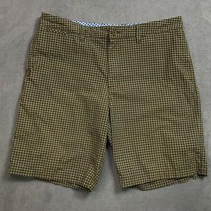 Quicksilver Shorts Mens 36 x 9 Green Check Plaid Cotton Casual Outdoor
